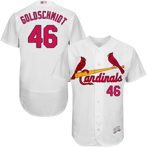 St.Louis Cardinals #46 Paul Goldschmidt White Flexbase Authentic Collection Stitched Jersey Men's