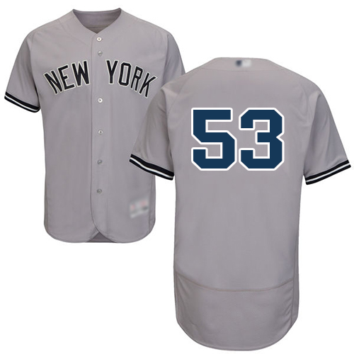 New York Yankees #53 Zach Britton Grey Flexbase Authentic Collection Stitched Jersey Men's