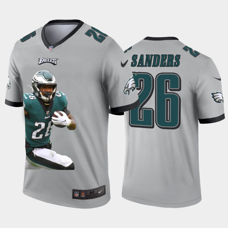 Philadelphia Eagles #26 Miles Sanders Team Hero 3 Vapor Limited Jersey Grey