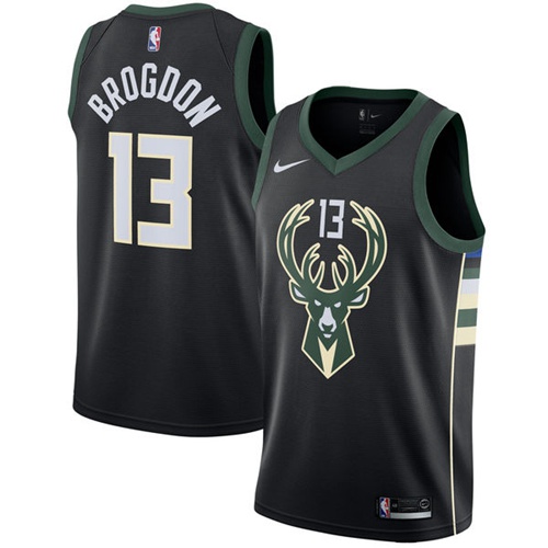 Milwaukee Bucks #13 Malcolm Brogdon Black Swingman Statement Edition Jersey Mens