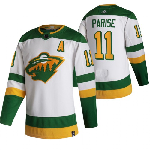 Minnesota Minnesota Wild #11 Zach Parise White Men's Adidas 2020-21 Reverse Retro Alternate Jersey Men's