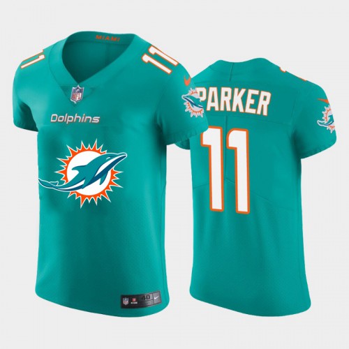 Miami Miami Dolphins #11 DeVante Parker Aqua Green Men's Big Team Logo Elite Jersey Men's