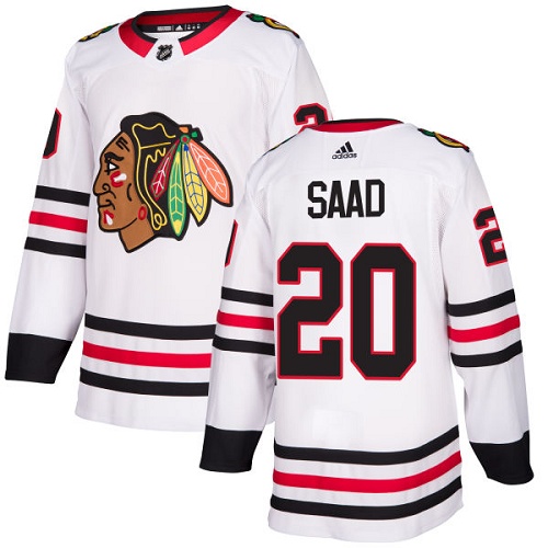 Adidas Chicago Blackhawks #20 Brandon Saad White Road Authentic Stitched Youth Jersey Youth