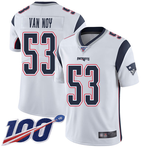 New England Patriots #53 Kyle Van Noy White Men's Stitched 100th Season Vapor Limited Jersey Men's