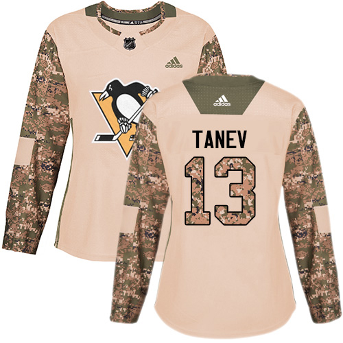 Adidas Pittsburgh Penguins #13 Brandon Tanev Camo Authentic 2017 Veterans Day Women's Stitched Jersey Womens