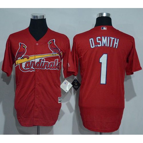 St.Louis Cardinals #1 Ozzie Smith Red New Cool Base Stitched Jersey Men's