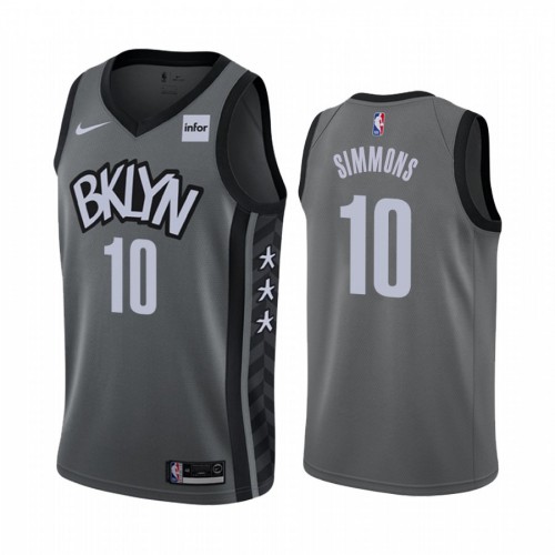 Brooklyn Nets #10 Ben Simmons Gray Womens Swingman Statement Edition Jersey Womens