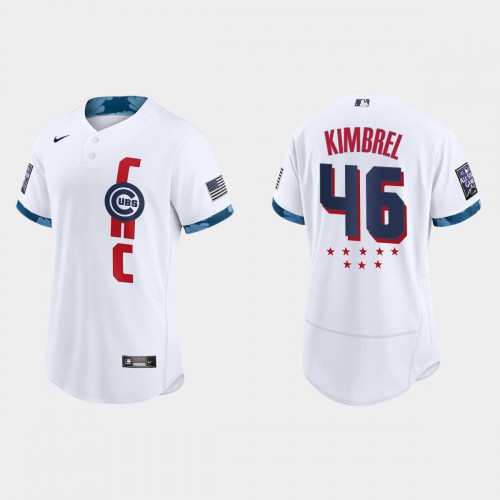 Chicago Chicago Cubs #46 Craig Kimbrel 2021 All Star Game Authentic White Jersey Men's