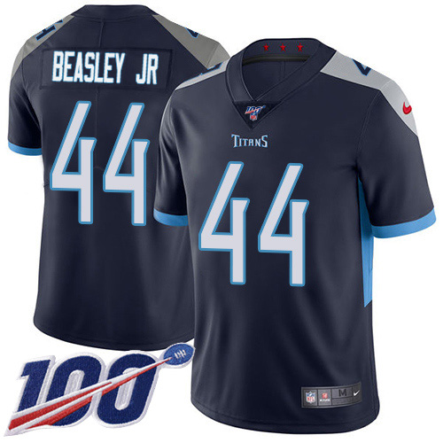 Tennessee Titans #44 Vic Beasley Jr Navy Blue Team Color Youth Stitched 100th Season Vapor Untouchable Limited Jersey Youth