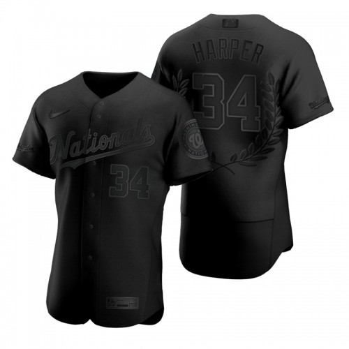 Washington Washington Nationals #34 Bryce Harper Men's Black MVP Limited Player Edition Jersey Men's