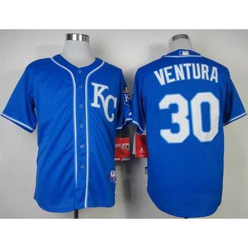 Kansas City Royals #30 Yordano Ventura Light Blue Alternate 2 Cool Base Stitched Jersey Men's