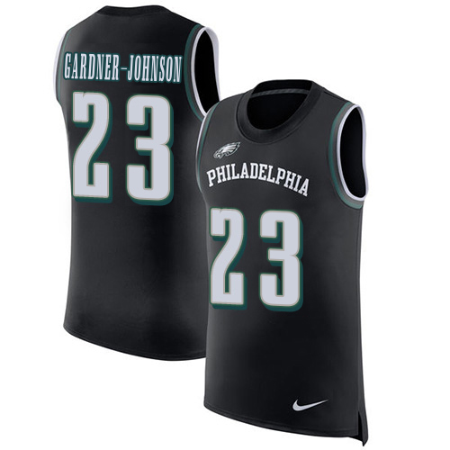 Eagles #23 C.J. Gardner-Johnson Black Alternate Men's Stitched Limited Rush Tank Top Jersey