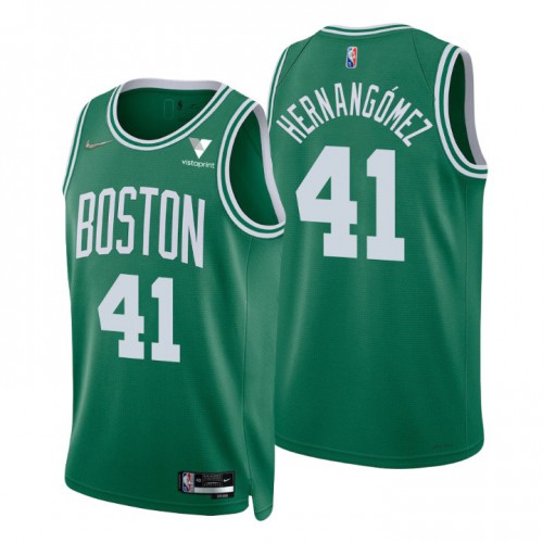 Boston Celtics #41 Juancho Hernangomez Green Mens 2021-22 75th Anniversary Diamond Swingman Jersey - Icon Edition Mens