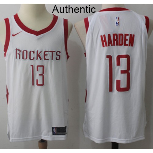 Houston Rockets #13 James Harden White Authentic Association Edition Jersey Mens