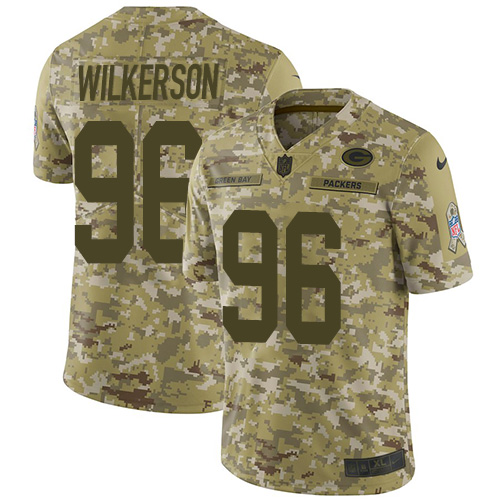 Green Bay Packers #96 Muhammad Wilkerson Camo Men's Stitched Limited 2018 Salute To Service Jersey Men's