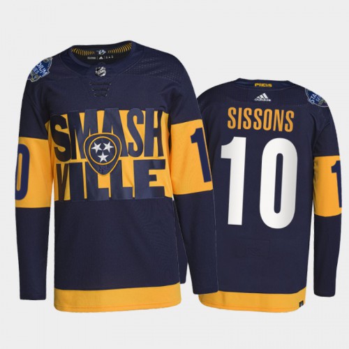 Adidas Nashville Predators #10 Colton Sissons Men's 2022 Stadium Series Authentic Jersey - Navy Men's