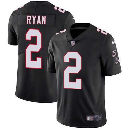 Atlanta Falcons #2 Matt Ryan Black Alternate Youth Stitched Vapor Untouchable Limited Jersey Youth