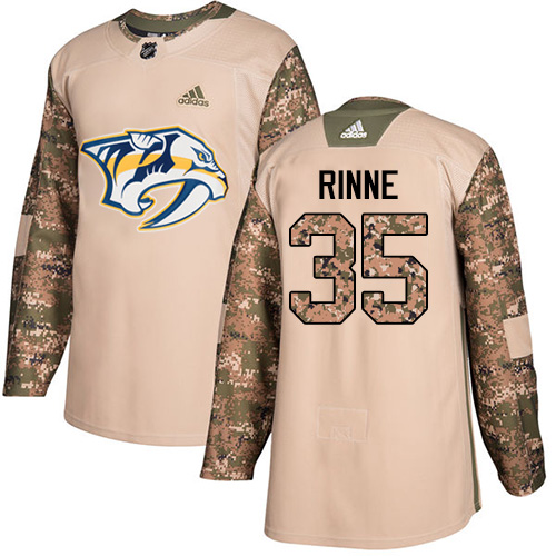 Adidas Nashville Predators #35 Pekka Rinne Camo Authentic 2017 Veterans Day Stitched Youth Jersey Youth