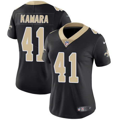 Saints #41 Alvin Kamara Black Team Color Women's Stitched Vapor Untouchable Limited Jersey