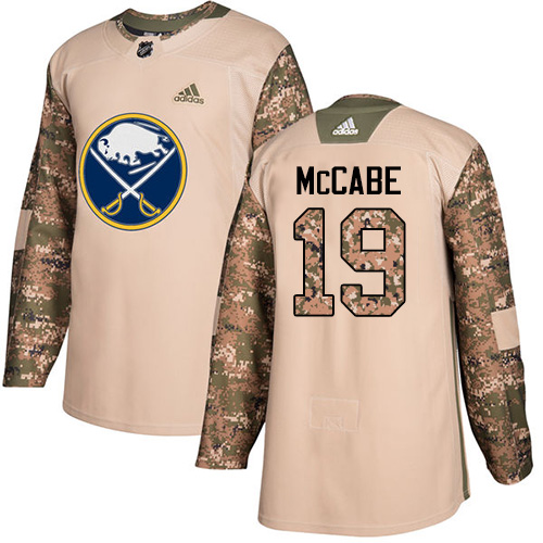 Adidas Buffalo Sabres #19 Jake McCabe Camo Authentic 2017 Veterans Day Stitched Jersey Men's