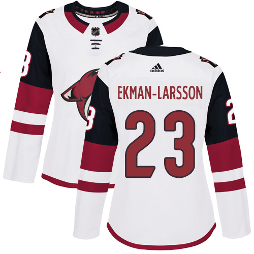 Adidas Arizona Coyotes #23 Oliver Ekman-Larsson White Road Authentic Women's Stitched Jersey Womens
