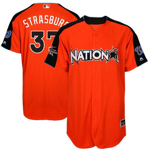 Washington Nationals #37 Stephen Strasburg Orange 2017 All-Star National League Stitched Youth Jersey Youth