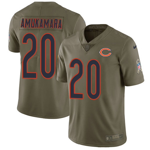 Chicago Bears #20 Prince Amukamara Olive Men's Stitched Limited 2017 Salute To Service Jersey Men's