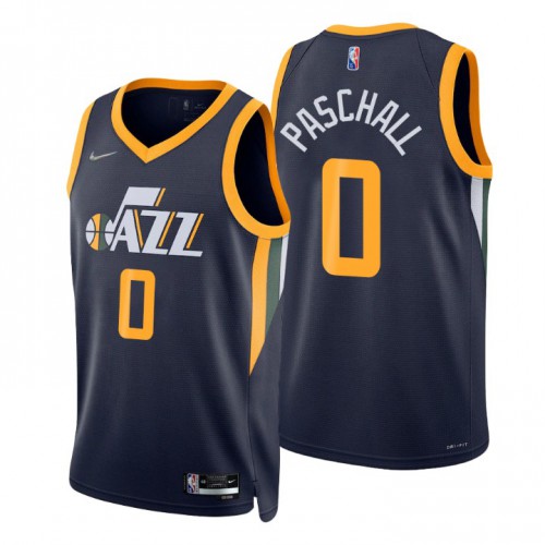 Utah Jazz #0 Eric Paschall Navy Mens 2021-22 75th Anniversary Diamond Swingman Jersey - Icon Edition Mens