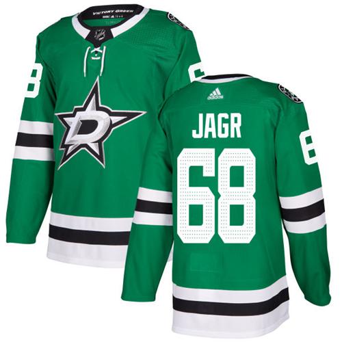 Adidas Dallas Stars #68 Jaromir Jagr Green Home Authentic Stitched Jersey Men's