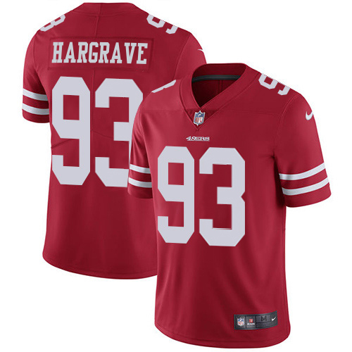 49ers #93 Javon Hargrave Red Team Color Men's Stitched Vapor Untouchable Limited Jersey