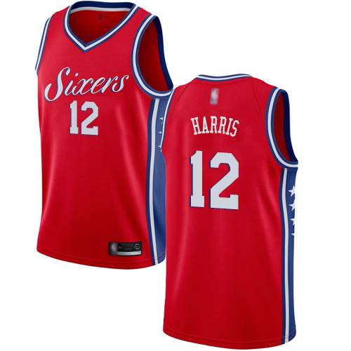 Philadelphia 76ers #12 Tobias Harris Red Swingman Statement Edition Jersey Mens