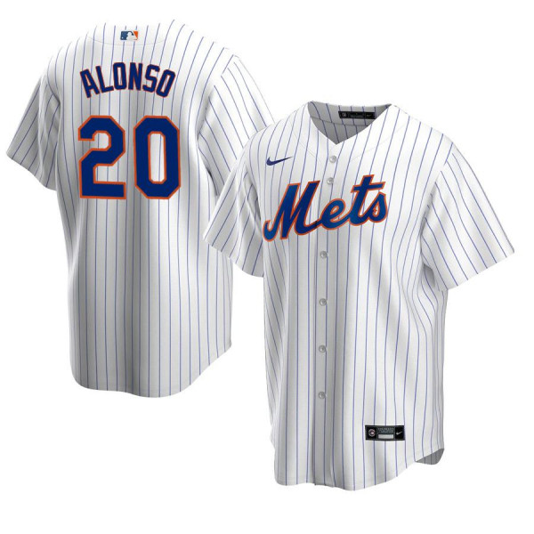 Men's Youth Women's New York Mets 20 Replica 2020 White Home Pete Alonso Jersey