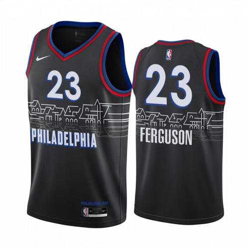 Philadelphia 76ers #23 Terrance Ferguson Black Womens Swingman 2020-21 City Edition Jersey Womens