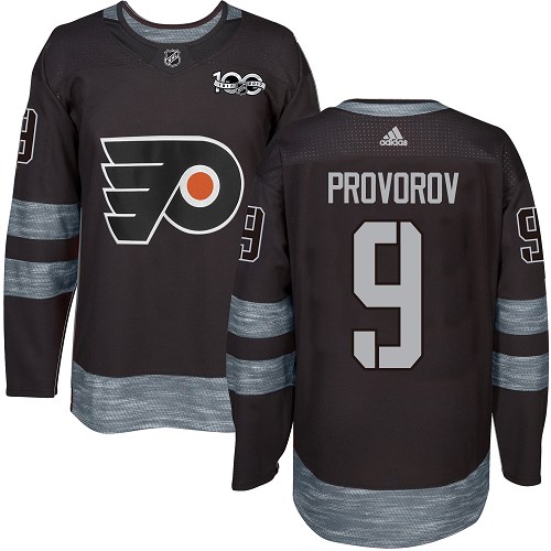 Adidas Philadelphia Flyers #9 Ivan Provorov Black 1917-2017 100th Anniversary Stitched Jersey Men's