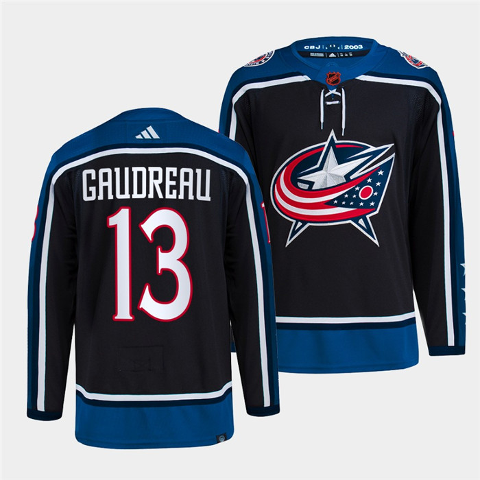 Columbus Blue Jackets #13 Johnny Gaudreau Men's Adidas Reverse Retro 2.0 Authentic Player Jersey - Navy