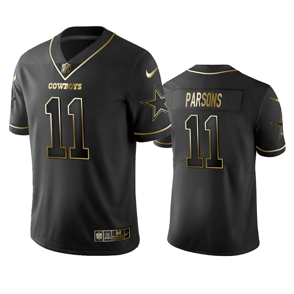 Cowboys #11 Micah Parsons Black/Gold Men's Stitched Vapor Untouchable Limited Jersey