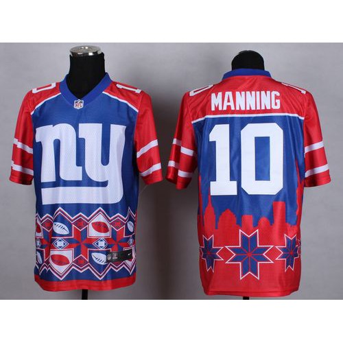 New York Giants #10 Eli Manning Blue Men's Stitched Elite Noble Fashion Jersey Men's