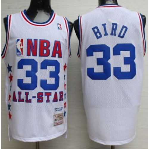 Mitchell And Ness Boston Celtics #33 Larry Bird White 1990 All-Star Stitched Jersey Mens