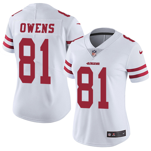 San Francisco 49ers #81 Terrell Owens White Women's Stitched Vapor Untouchable Limited Jersey Womens