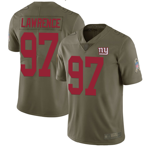 Giants #97 Dexter Lawrence Olive Youth Stitched Limited 2017 Salute To Service Jersey