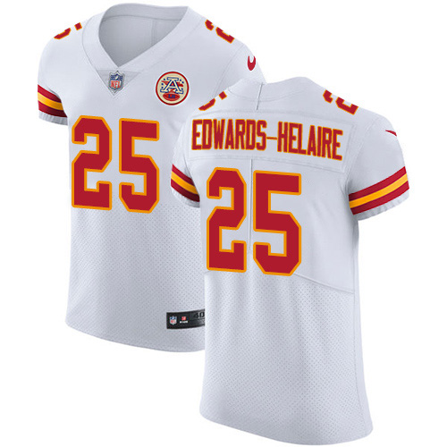 Chiefs #25 Clyde Edwards-Helaire White Men's Stitched New Elite Jersey