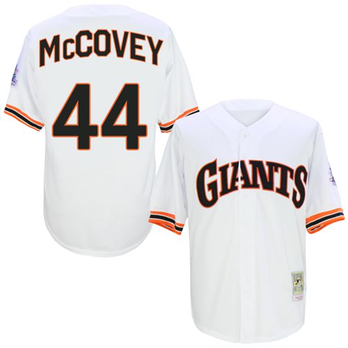 Mitchell And Ness 1989 San Francisco Giants #44 Willie McCovey White Stitched Jersey Men's