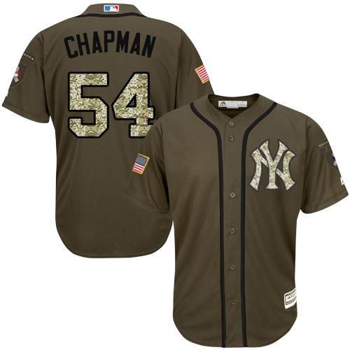 New York Yankees #54 Aroldis Chapman Green Salute to Service Stitched Jersey Men's