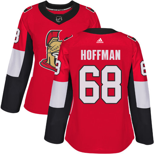 Adidas Ottawa Senators #68 Mike Hoffman Red Home Authentic Women's Stitched Jersey Womens