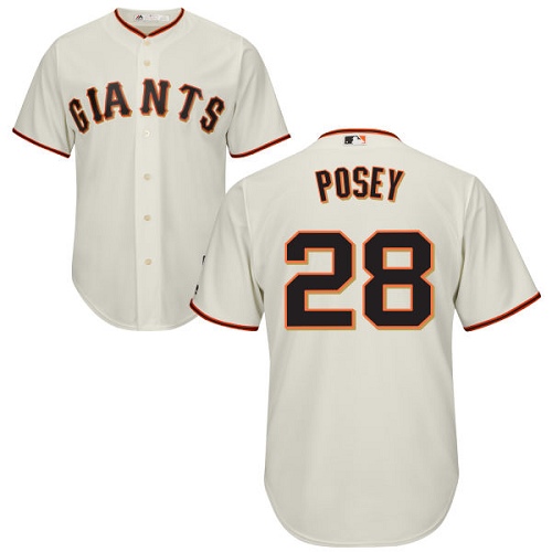 San Francisco Giants #28 Buster Posey Cream Stitched Youth Jersey Youth