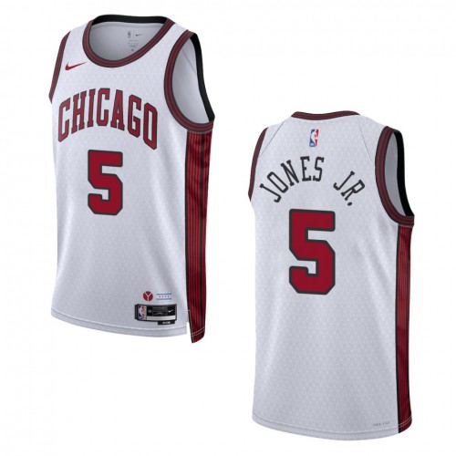 Chicago Chicago Bulls #5 Derrick Jones Jr. Unisex White 2022-23 Swingman Jersey - City Edition Mens