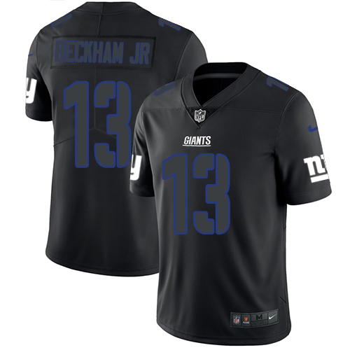 New York Giants #13 Odell Beckham Jr Black Men's Stitched Limited Rush Impact Jersey Men's