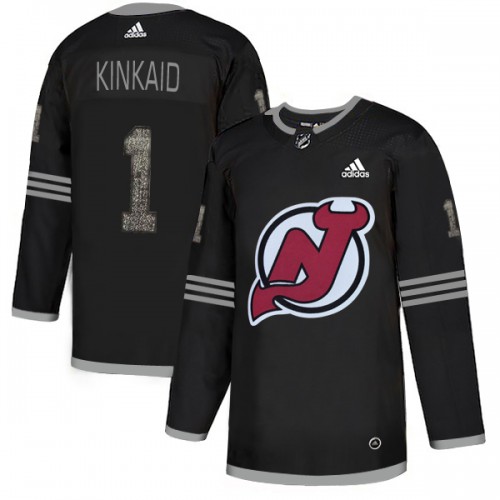 Adidas New Jersey Devils #1 Keith Kinkaid Black Authentic Classic Stitched Jersey Men's