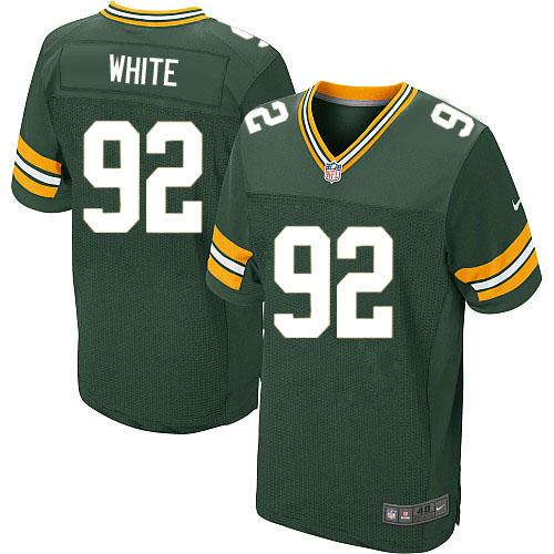 Packers #92 Reggie White Green Team Color Men's Stitched Elite Jersey