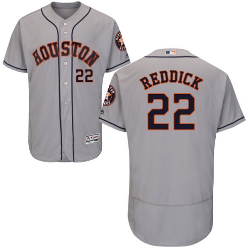 Houston Astros #22 Josh Reddick Grey Flexbase Authentic Collection Stitched Jersey Men's